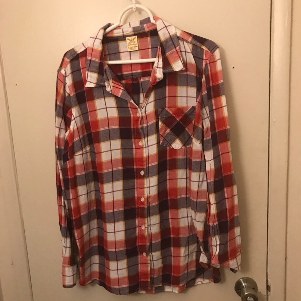 Plaid long sleeve top